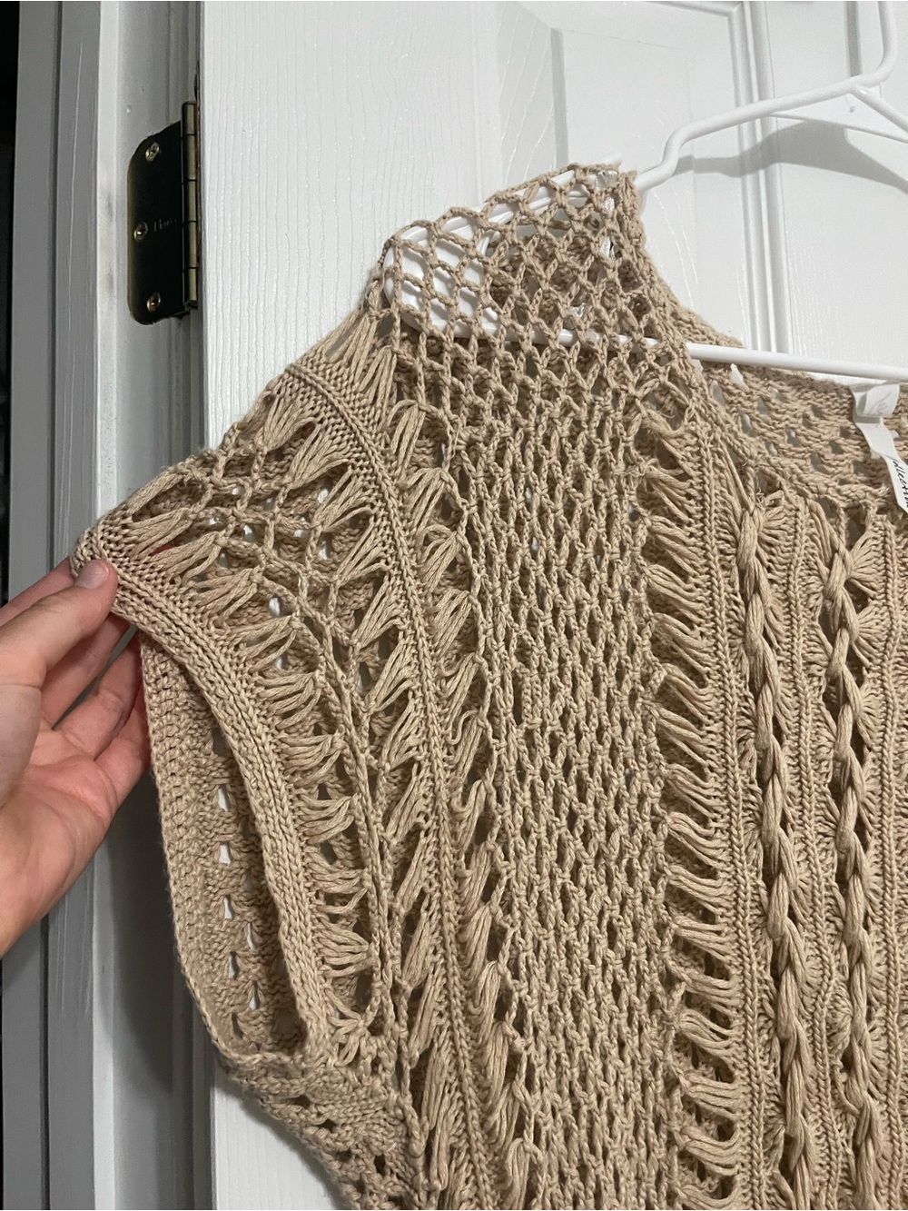 Women’s Beige Crochet Fringe Top - Picture 3 of 8